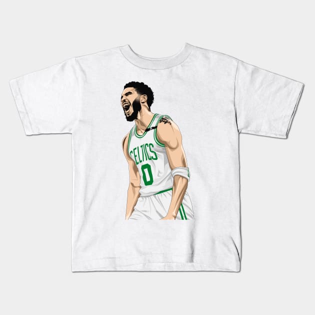 Jayson Tatum Boston Celtics Kids T-Shirt by knnthmrctn